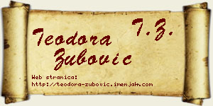 Teodora Zubović vizit kartica